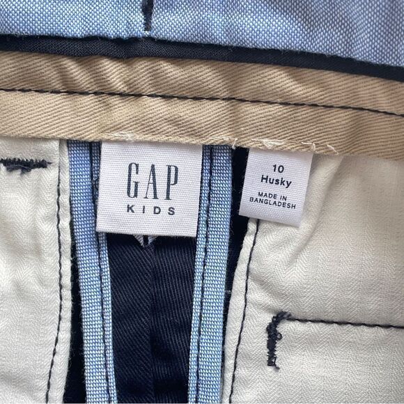 Gap Kids Dressy Uniform Navy Straight Khakis with Washwell Size 10H Husky - Picture 7 of 9